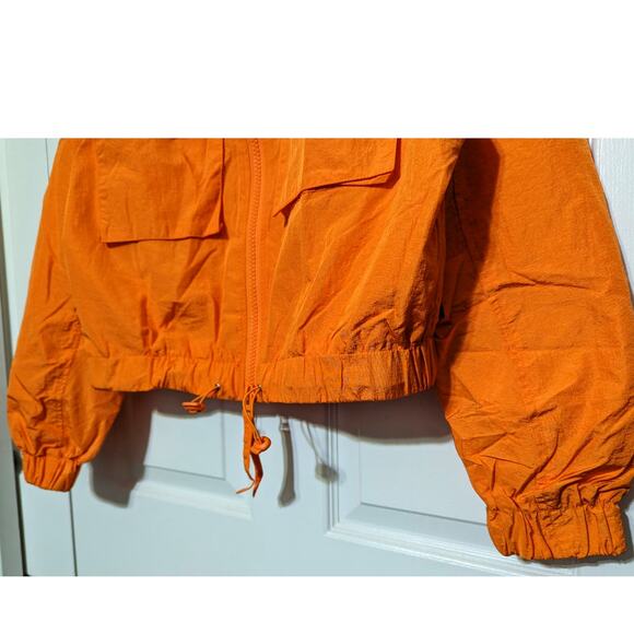 Naked Wardrobe Windbreaker Jacket Size Small Full Zip Pocket Utility Orange, S - Picture 8 of 12